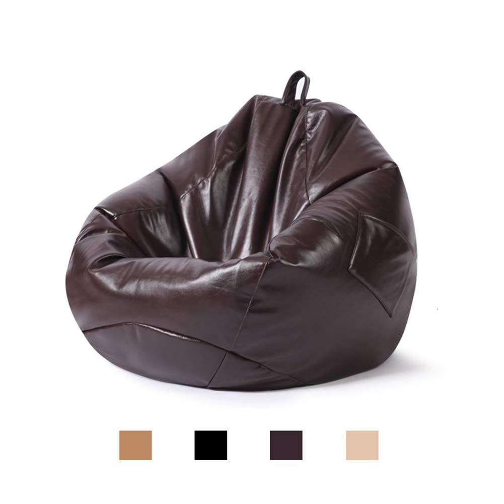 Waterproof PU Leather Bean Bag Cover - XL Brown Slipcover for Gaming Chair, Indoor & Outdoor Use, Fits Adults & Kids (No Filling Included) | Perfect for Living Room, Game Room, or Patio Relaxation