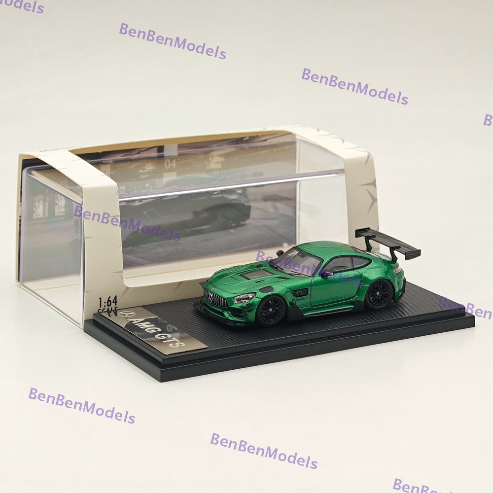 1:64 Rhino Model RM Mercedes AMG GTS Widebody Racing Sports Car Diecast Model - Green Collectible Toy for Display, Racing Enthusiasts & Car Lovers