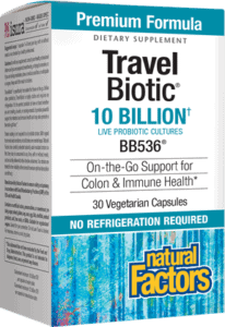 TravelBiotic® BB536® Probiotic Supplement - 10 Billion CFU Live Cultures for Digestive & Immune Support - Ideal for Travelers & Daily Wellness