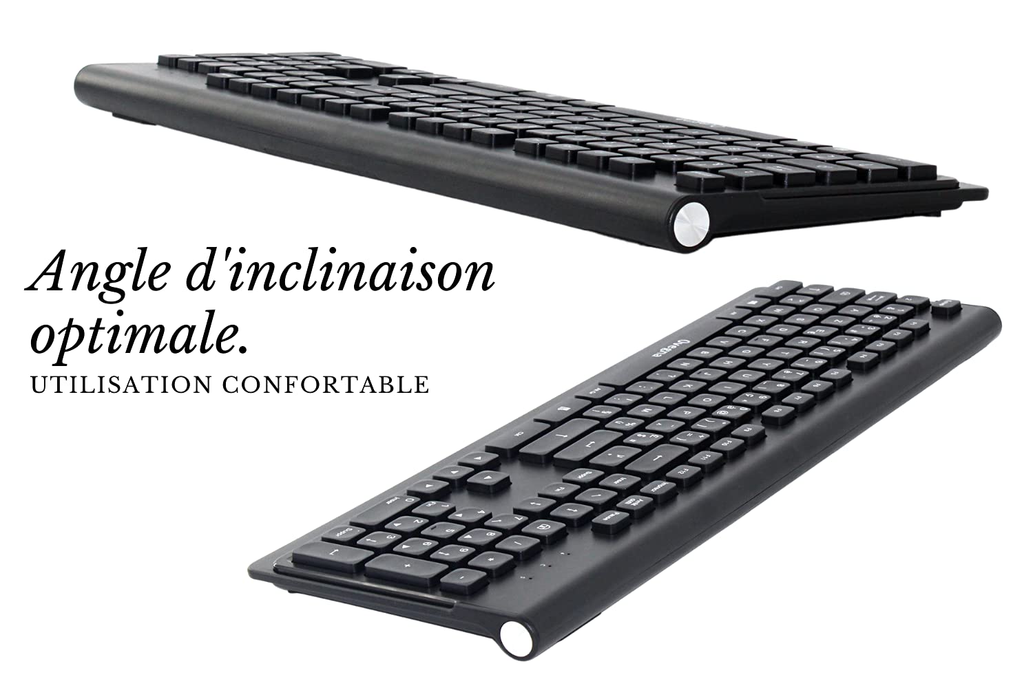 Ovegna K20 Wireless Keyboard and Mouse Combo, 2.4Ghz, AZERTY Layout for PC, Mac, Laptop, Smart TV, Mini PC, Raspberry Pi - Compatible with Windows, Linux, MacOS, Android - Perfect for Home Office, Gaming & Media Center Setup