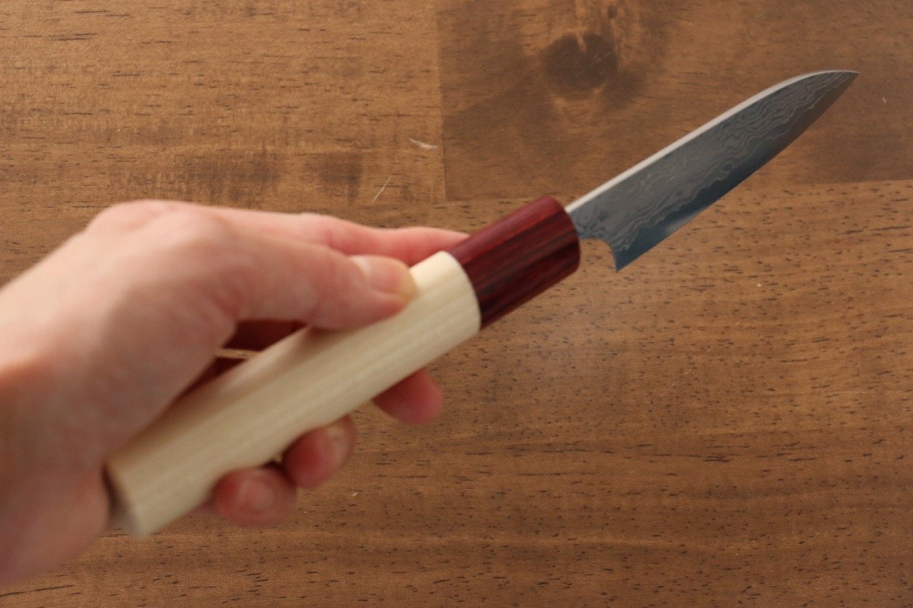 Masakage Kiri VG10 Damascus 75mm Petty Knife - Japanese Utility Knife with Magnolia Wood Handle - Perfect for Slicing, Peeling & Precision Kitchen Tasks