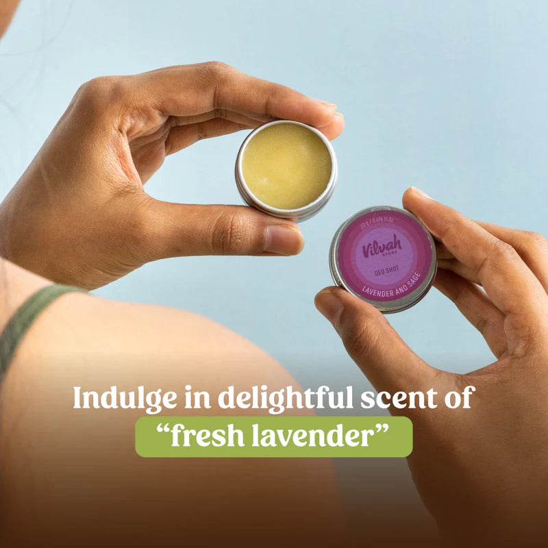 Deo Shot Natural Deodorant - Lavender & Sage Scent for Women & Men | All-Day Freshness for Workouts, Travel & Daily Use