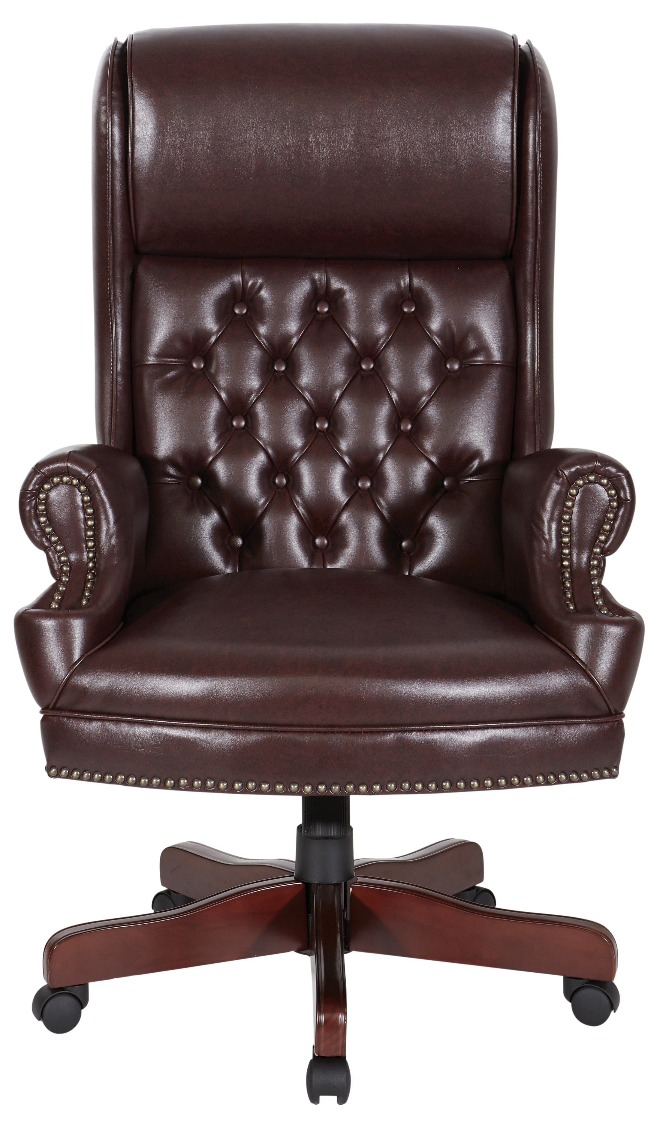 Premium Executive Office Chair - Ergonomic High Back Leather Desk Chair with Lumbar Support [TEX228] for Home Office, Conference Room & Professional Workspace