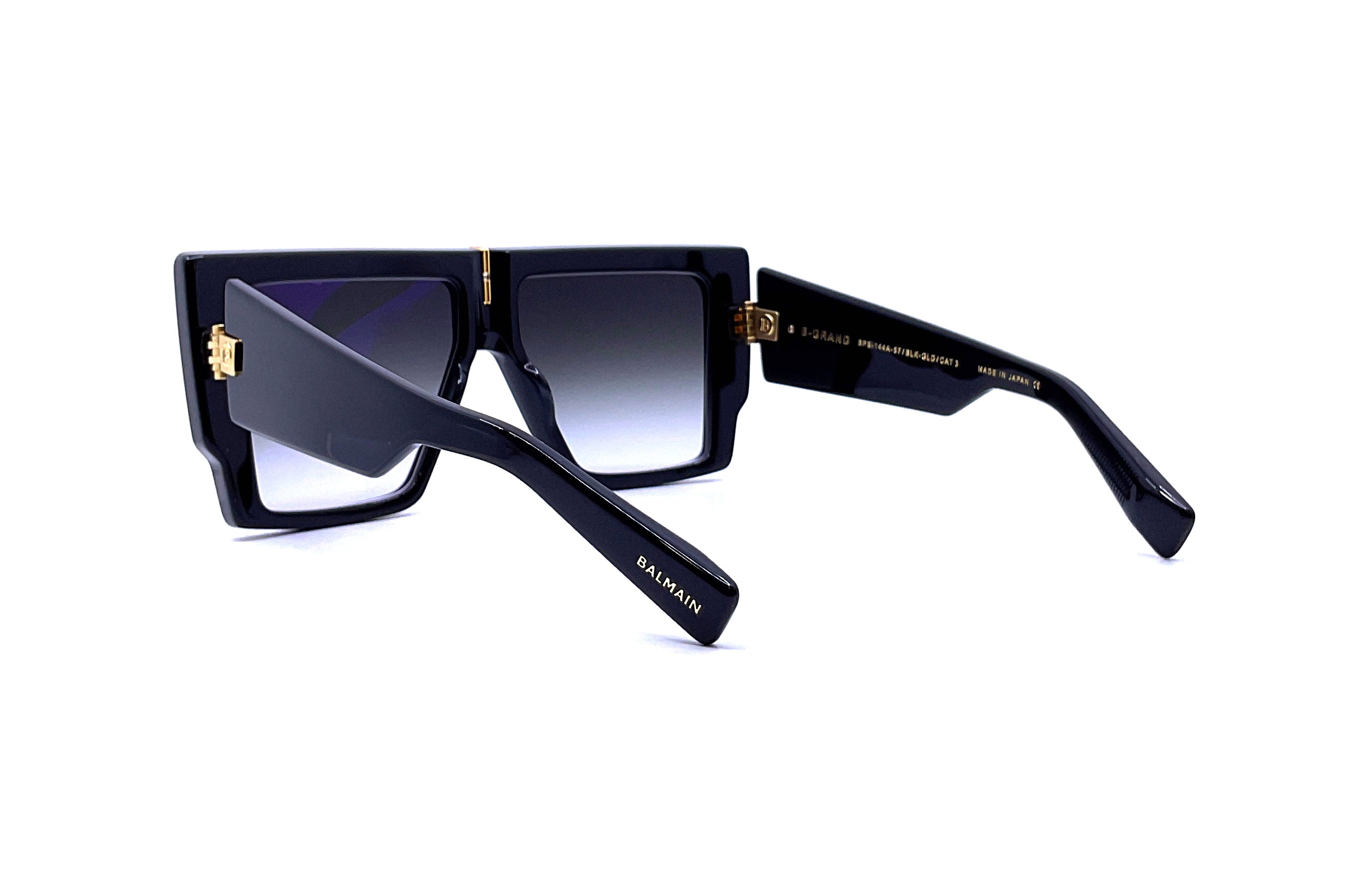Balmain B Grand Sunglasses - Black & Gold Aviator Style for Men & Women | UV Protection, Luxury Fashion Accessory for Travel, Driving & Outdoor Activities