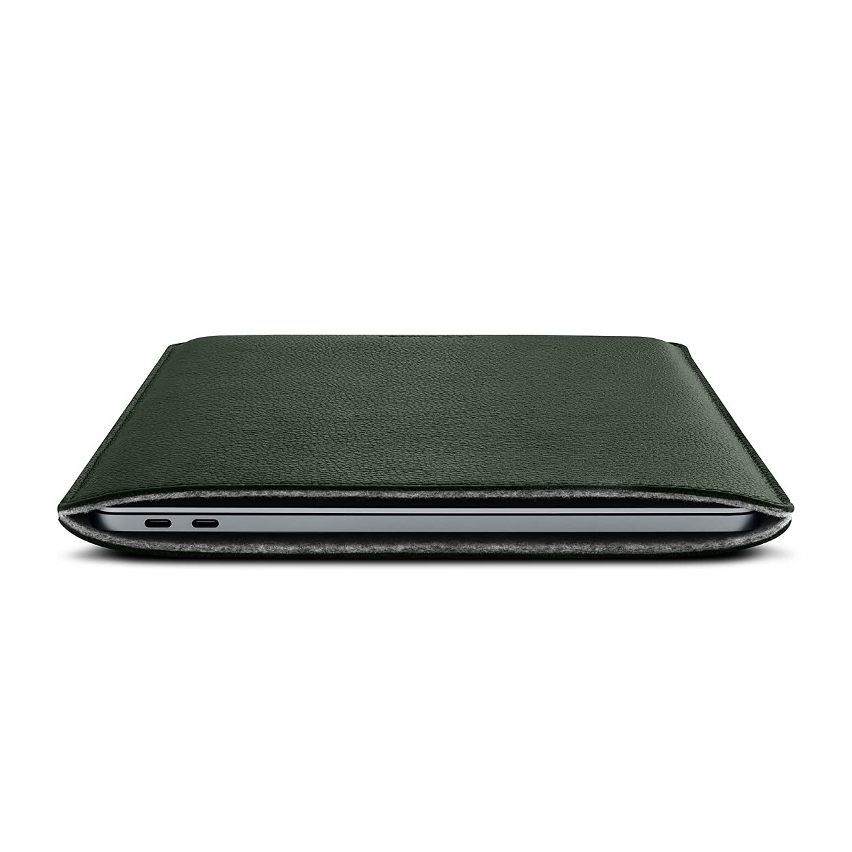 Premium Genuine Leather Sleeve Case for 13-inch MacBook Pro & 13.6-inch MacBook Air - Eco-Friendly Green - Perfect for Office, Travel & Daily Protection