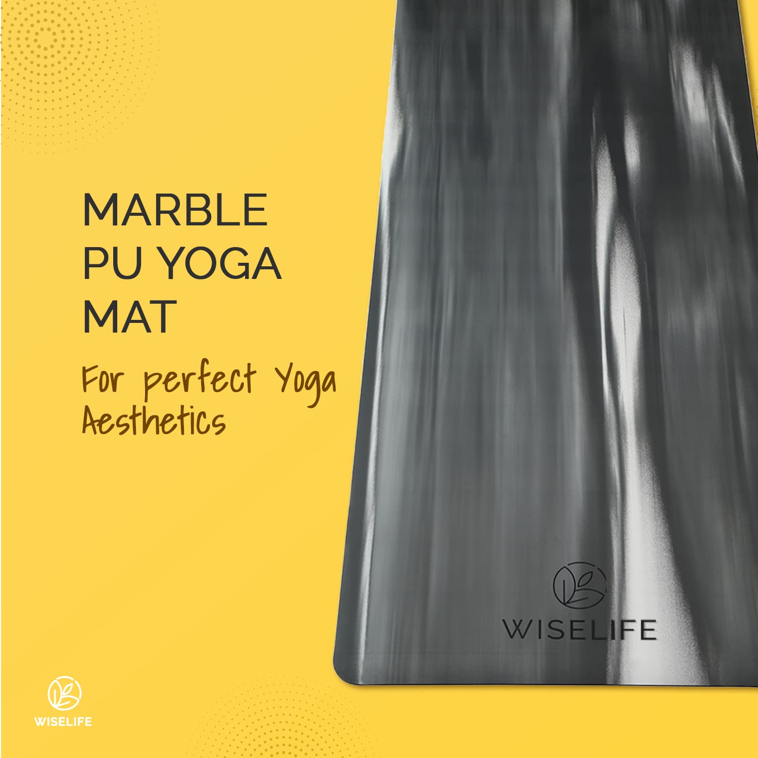 Premium Suede & Natural Rubber Yoga Mat with Cork Top - Extra Large 5MM Thick Non-Slip Exercise Mat for Yoga, Pilates & Home Workouts - Includes Carry Strap (PU Black Marble Design) - Ideal for Hot Yoga, Gym Sessions & Meditation Practices