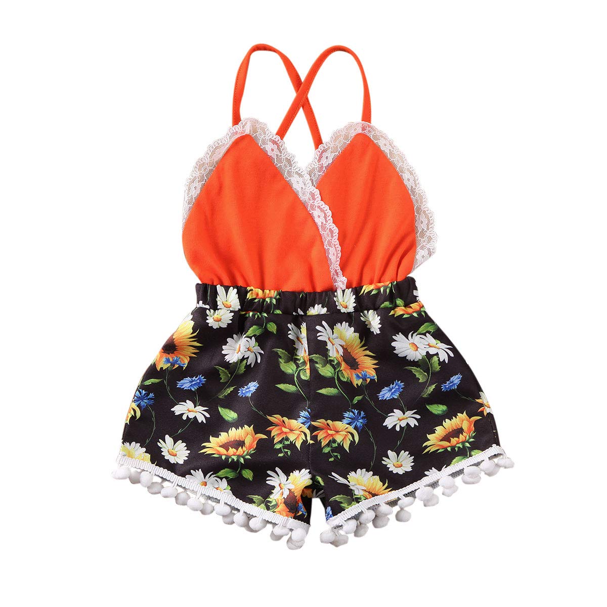 Newborn Baby Girl Sleeveless Romper - Floral Lace Patchwork Jumpsuit & Shorts Outfit for Summer | Perfect for Photoshoots, Parties & Playdates