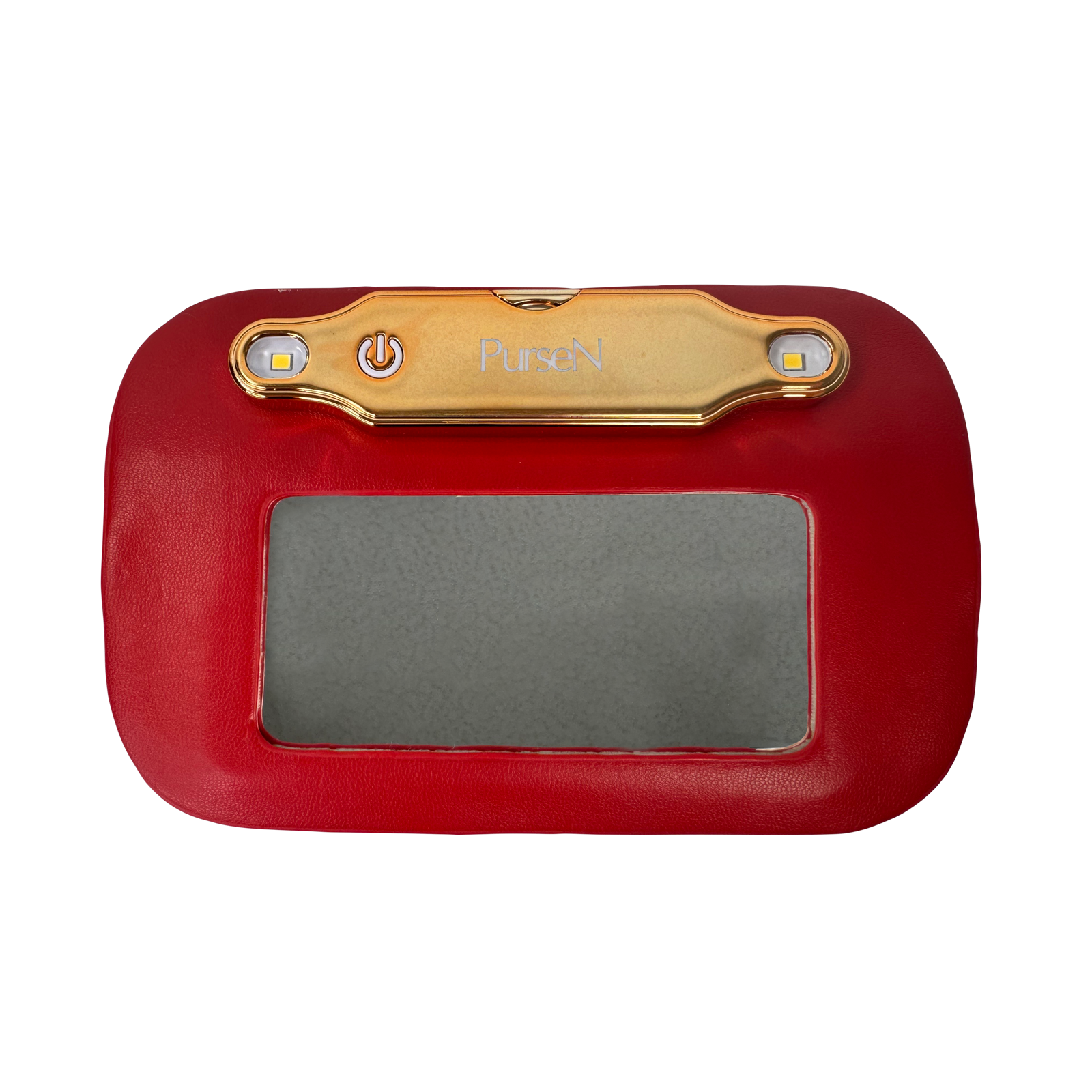LITTMINI Lighted Mirror Case - Red | Portable Vanity Mirror with LED Lights for Makeup, Travel, and Home Decor