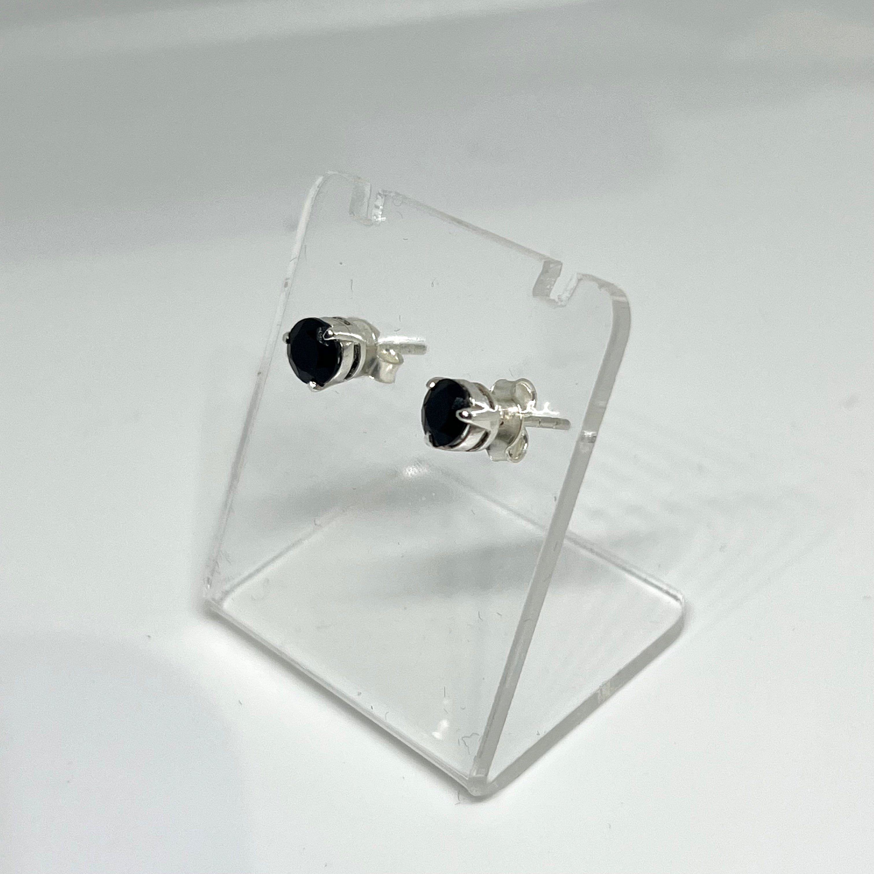 5mm Round Faceted Gemstone Stud Earrings - 3 Prong Set (PSE005) | Elegant & Durable for Daily Wear, Parties & Gifts