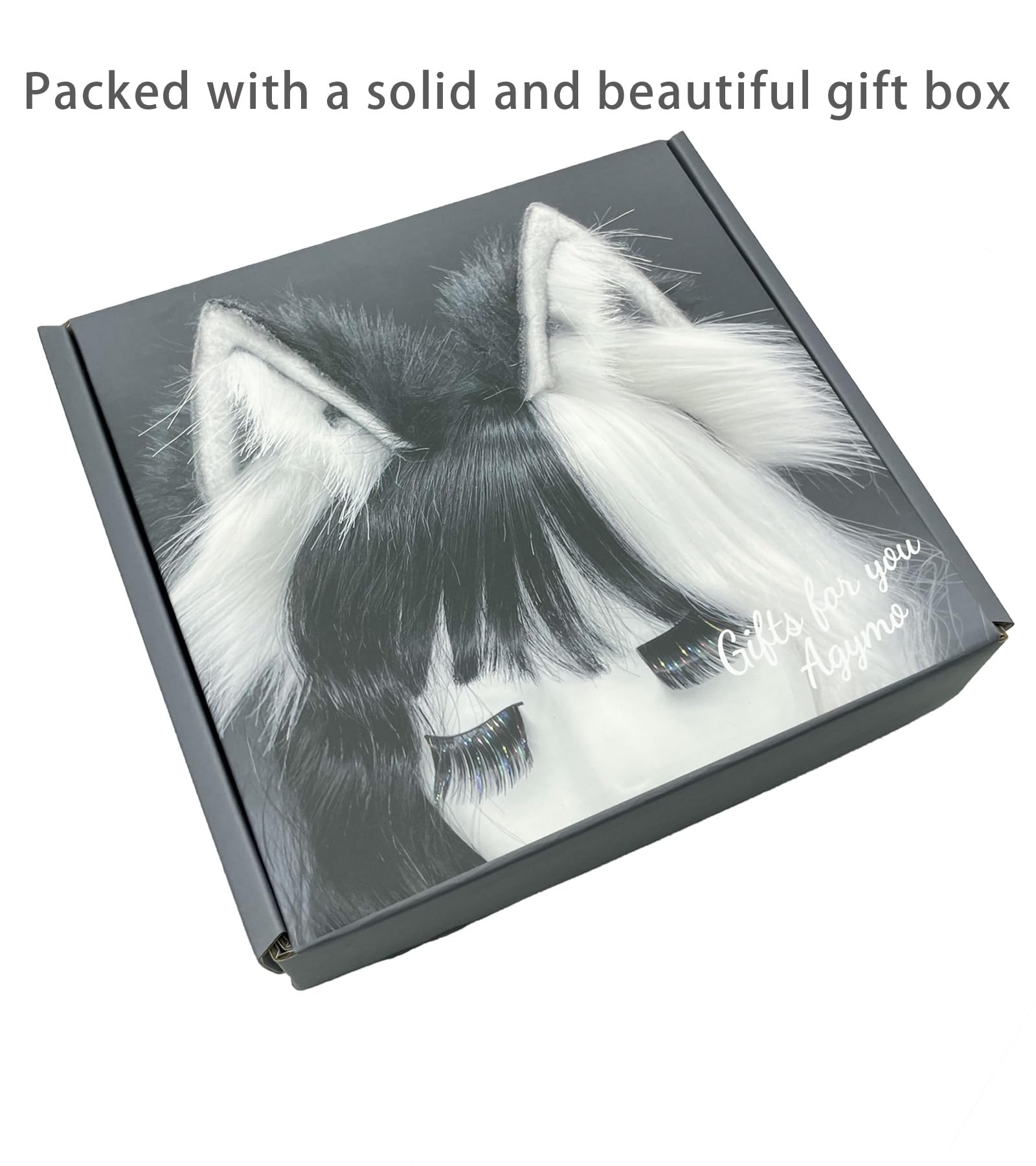 Handmade Wolf Ears Headband with Gift Box - Fox Animal Ears Costume Accessory for Halloween, Cosplay, Party & Dress Up (Perfect for Halloween Costumes, Cosplay Events, Themed Parties and Photo Shoots)