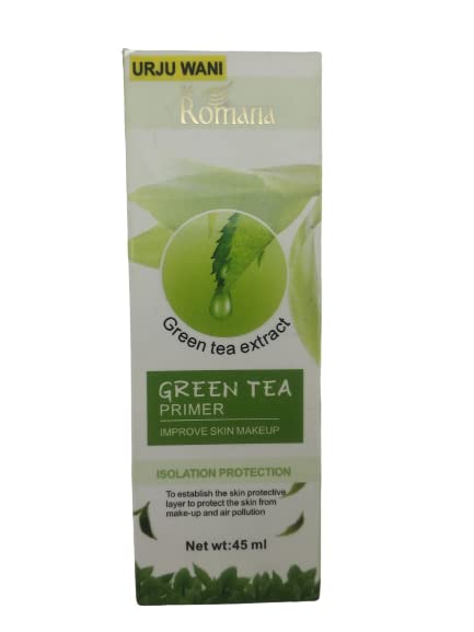 URJUWANI Romana Green Tea Waterproof Primer Makeup Base - Oil Control & Long-Lasting - Perfect for Hot Weather & Outdoor Events
