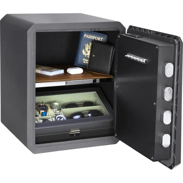 Barska AX13936 Obsidian 9 Biometric Fingerprint Safe with Touchscreen Keypad - Secure Handguns, Jewelry & Valuables for Home or Office Use