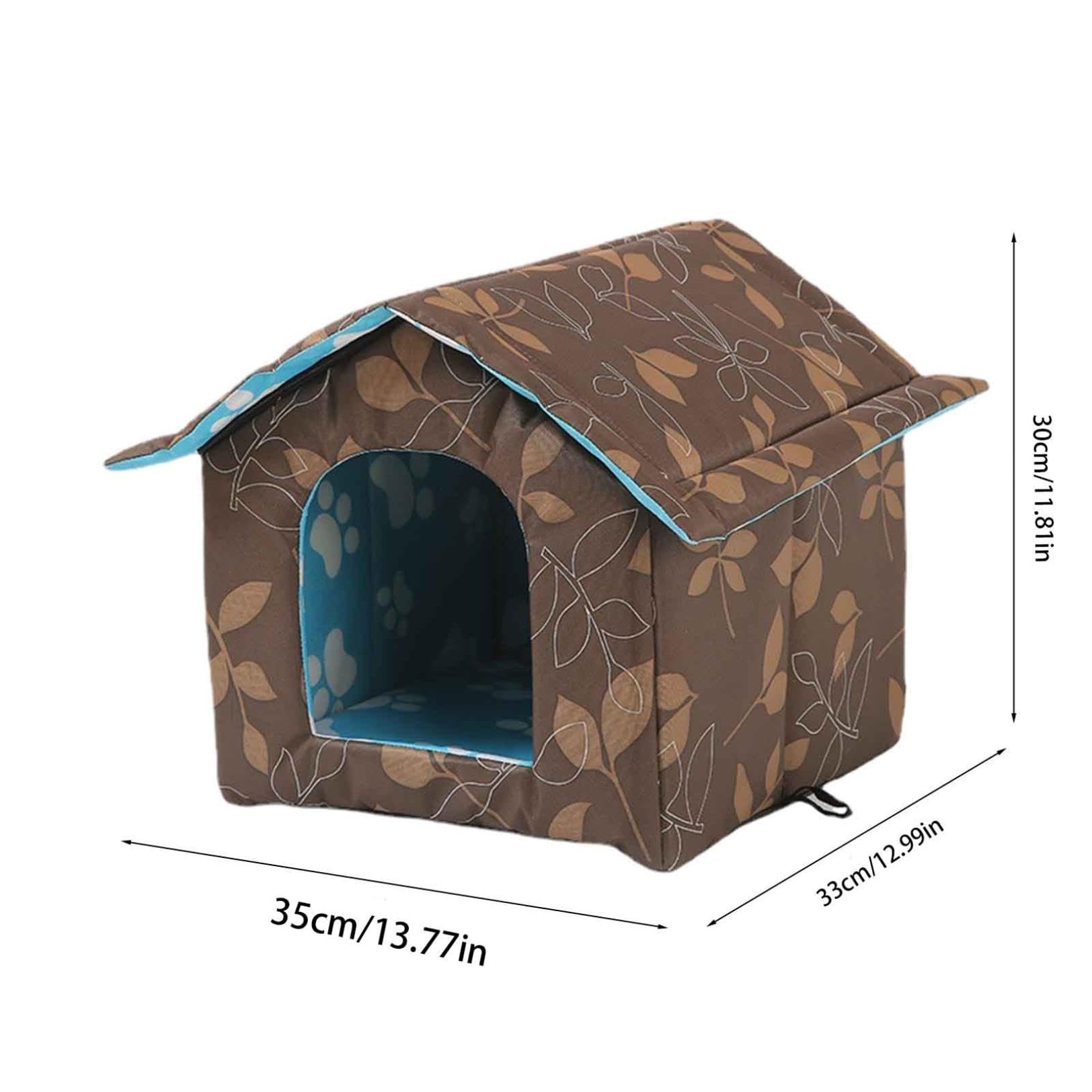 Large Cute Winter Cat House - Portable Indoor/Outdoor Insulated Pet Shelter with Self-Warming Pad, Waterproof & Foldable Design for Cats & Dogs | Perfect for Cold Weather, Travel, and Home Use