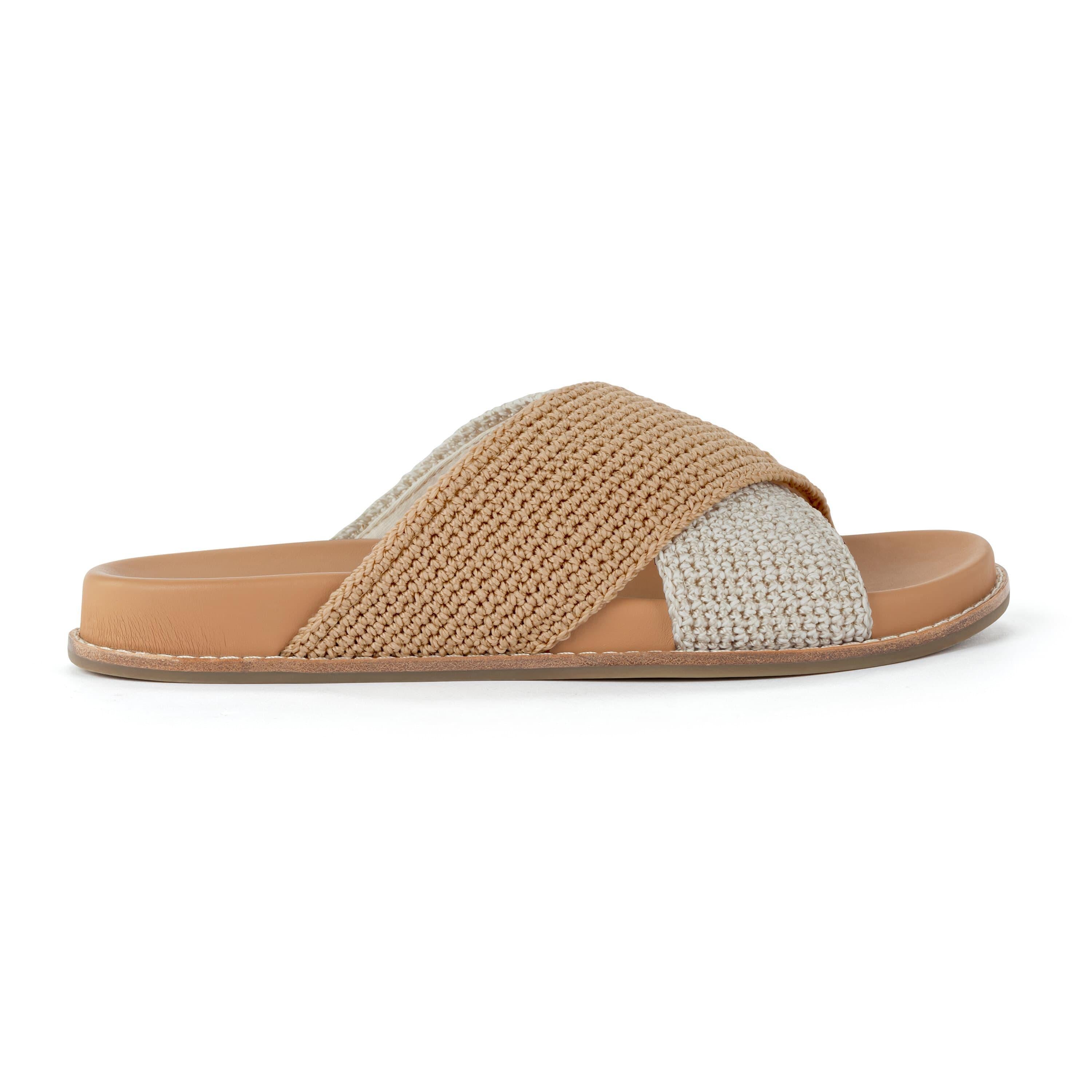 Handmade Penelope Sandal - Natural Crochet & Bamboo Block Heel | Comfortable Bohemian Summer Sandals for Beach, Vacation & Casual Outfits