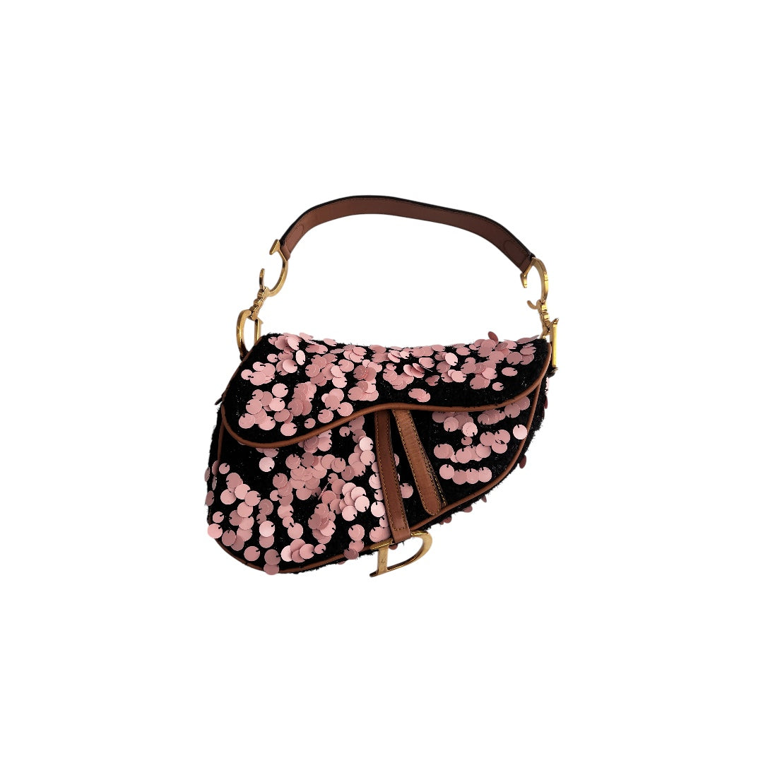 Vintage Dior Sequin Saddle Bag - Luxury Designer Crossbody Purse for Women | Perfect for Evening Parties, Weddings & Special Occasions