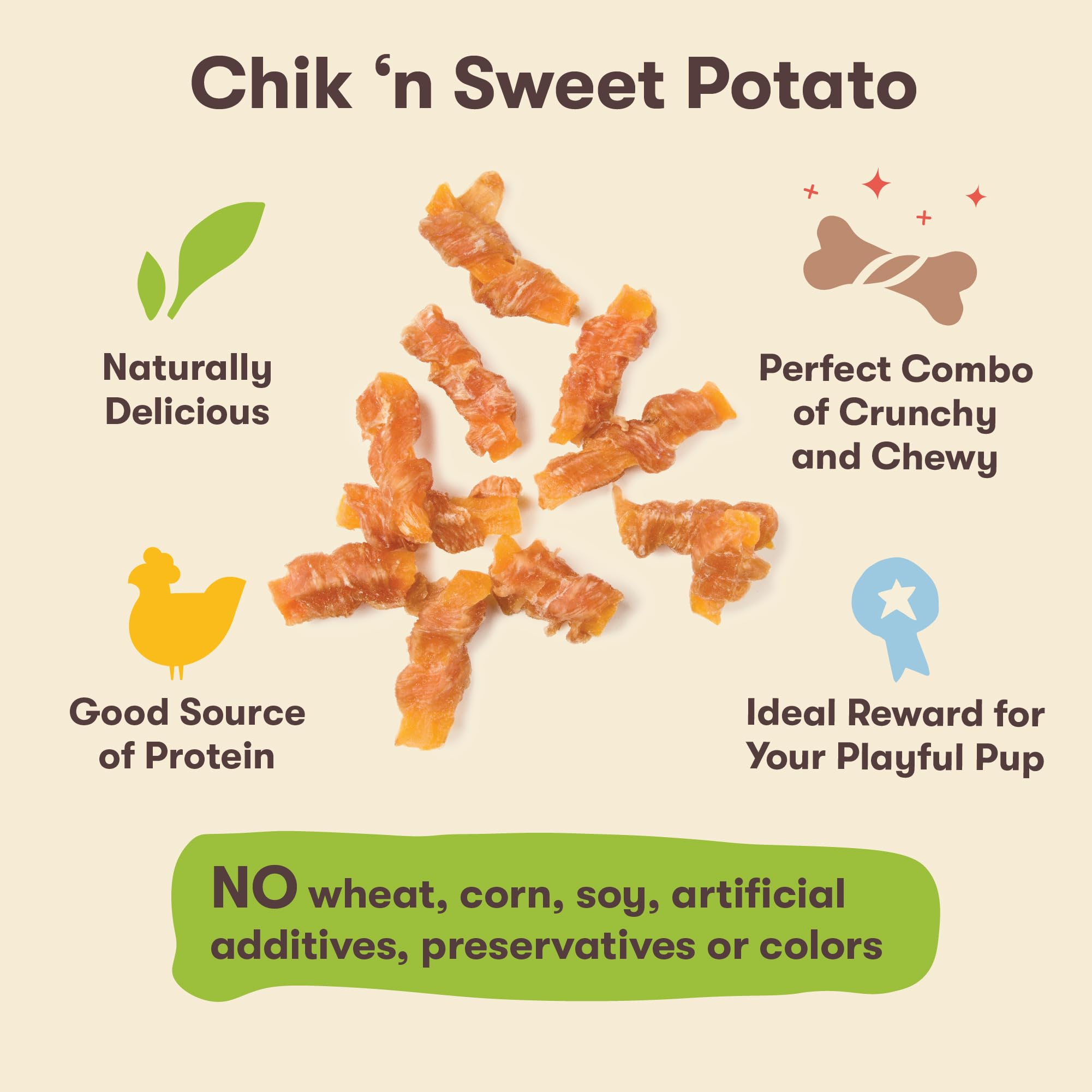 Natural Chicken Wrapped Sweet Potato Dog Treats by Pet 'n Shape - 42oz | Grain-Free, Healthy Chews for Small & Large Dogs | Perfect for Training, Rewards & Dental Health