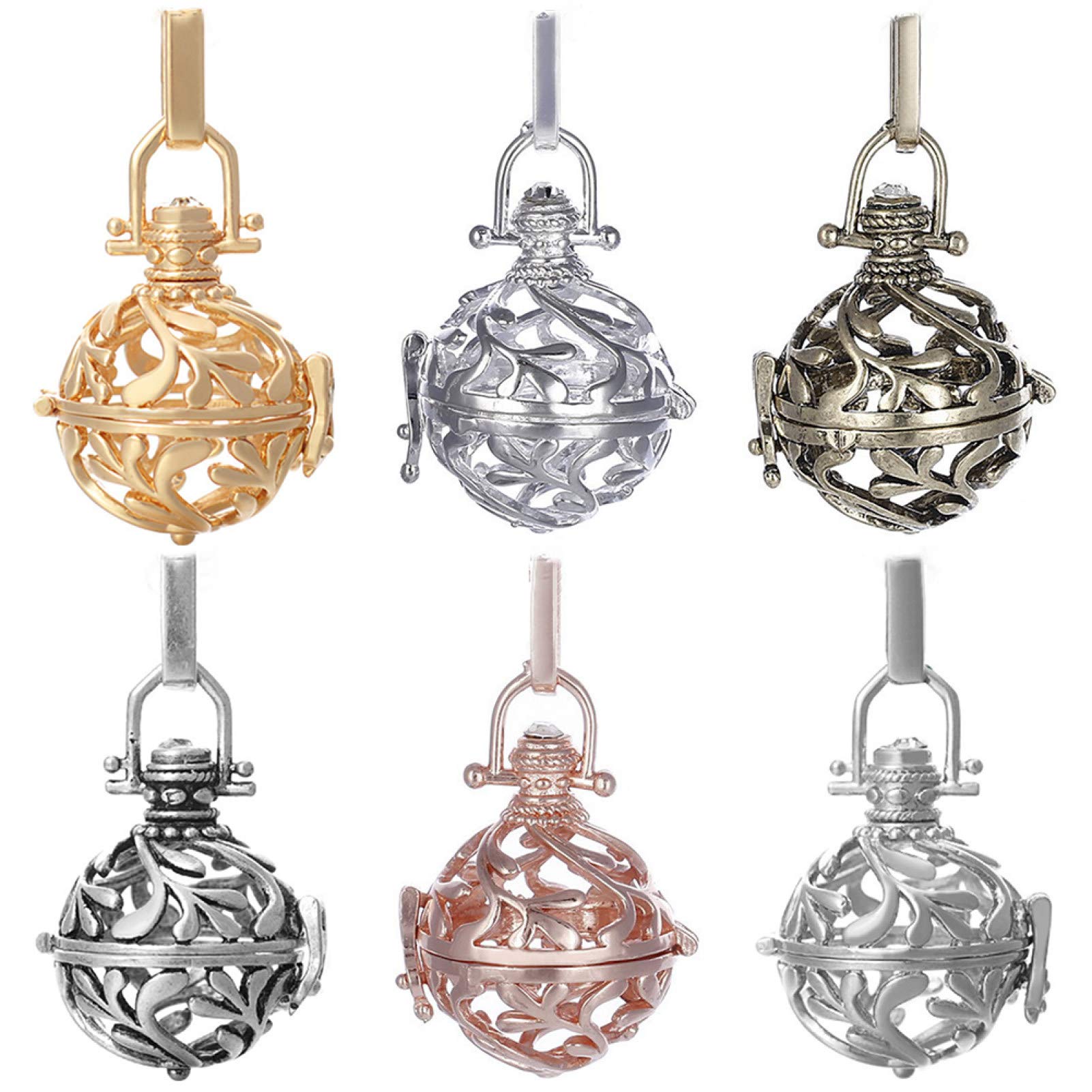 Women's Hollow Bell Perfume Essential Oil Diffuser Locket Necklace - Aromatherapy Jewelry Pendant for Relaxation & Stress Relief - Perfect Gift for Her, Birthday, Anniversary & Special Occasions