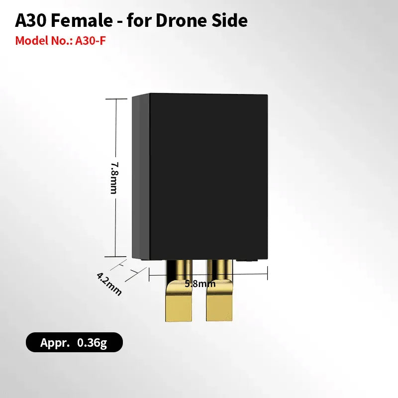 GNB A30 Male & Female Connector for FPV Whoop Drones & LiPo Batteries - 10 Pack - Perfect for DIY Drone Builds, RC Models & FPV Racing Accessories