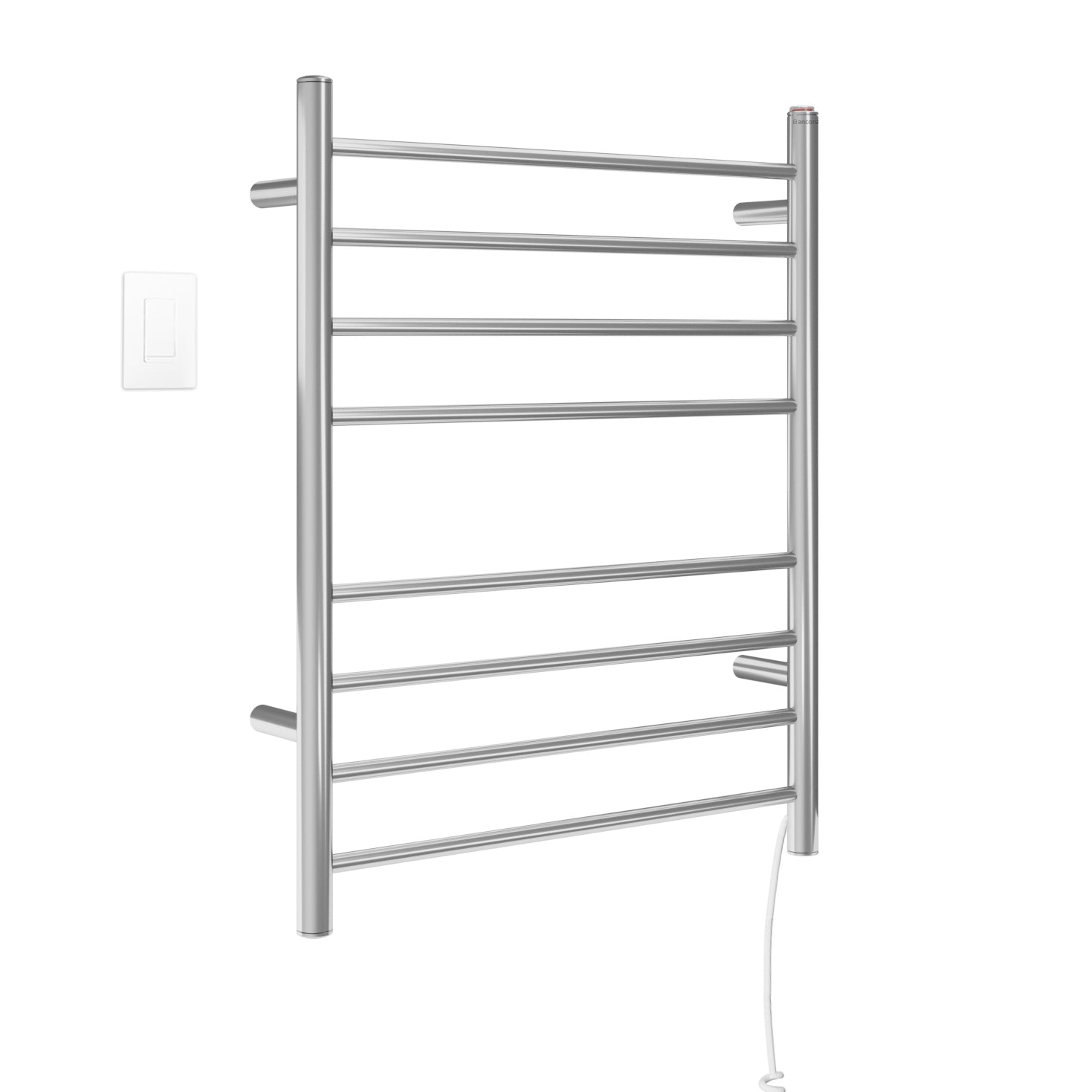 Ancona Prestige Dual 8 Bar Hardwired & Plug-in Stainless Steel Towel Warmer with WiFi Timer - Bathroom Luxury Heated Towel Rack for Spa, Hotel & Home Use