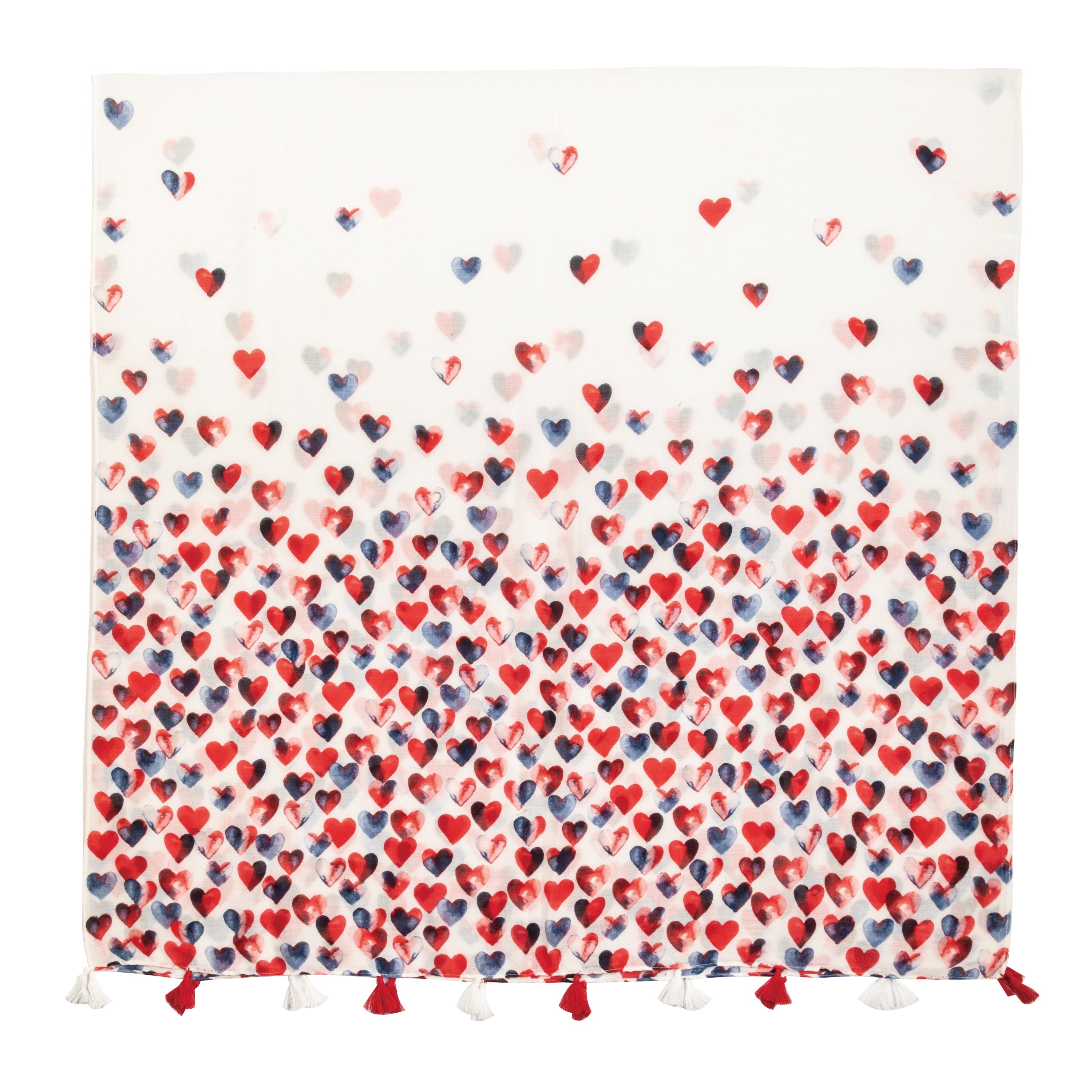 Ella Heart Print Scarf - Soft Fashion Scarf for Women, Lightweight Floral Shawl Wrap, Valentine's Day Gift - Perfect for Date Night, Office Wear & Winter Accessories