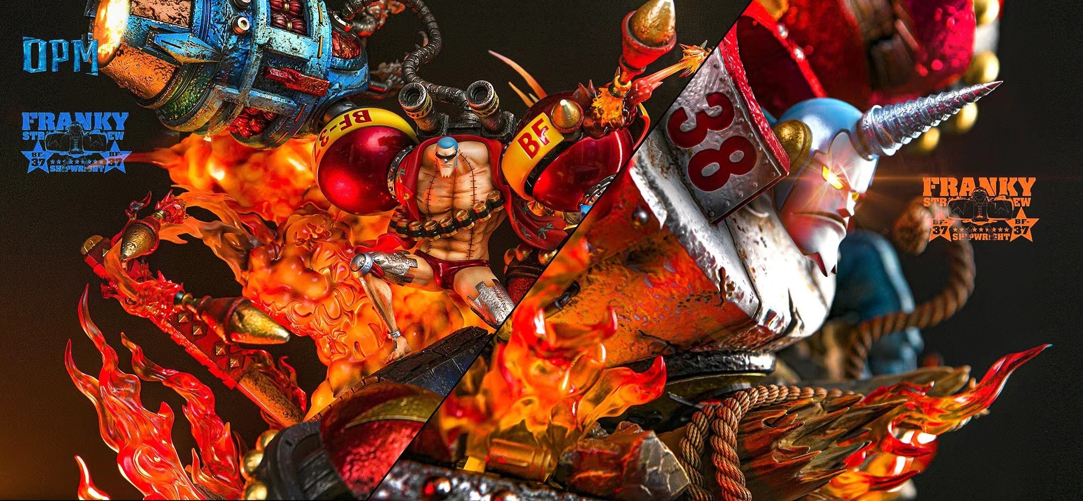 OPM Studio Franky Action Figure - One Piece Anime Collectible for Display & Gifts | Perfect for Anime Fans, Home Decor, and Themed Parties