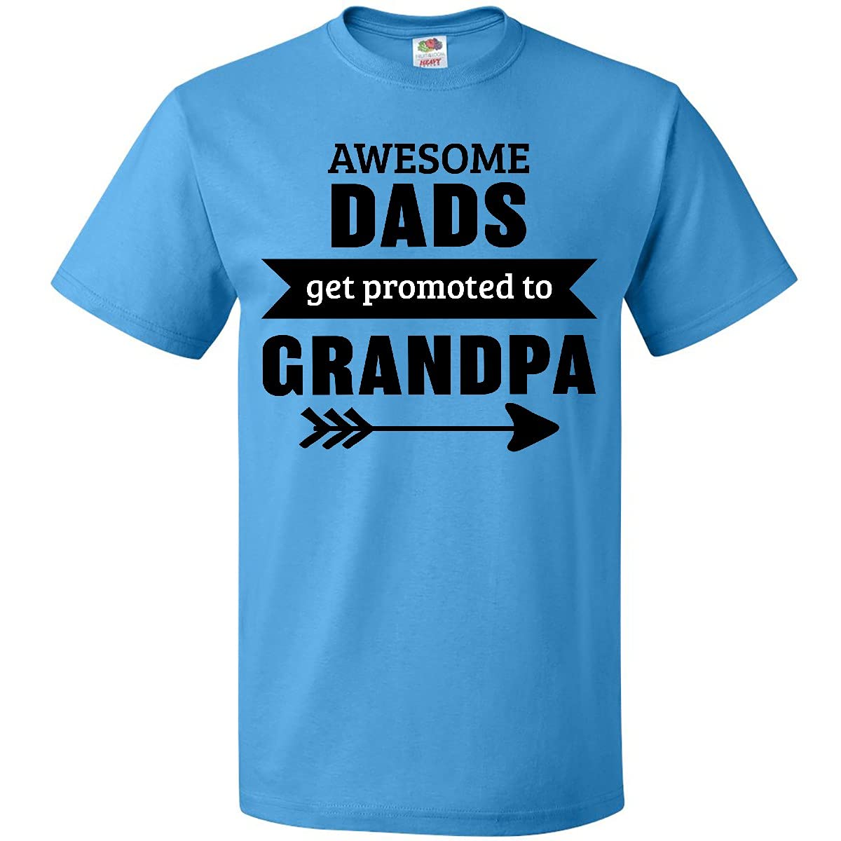 Inktastic Awesome Dads Get Promoted to Grandpa T-Shirt - Funny Family Gift for Father's Day, Birthday & Retirement - Comfortable Cotton Tee for Grandparents