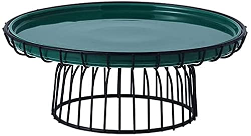 Elegant Round Wrought Iron Cake Stand with Lid - High Feet Cupcake & Fruit Display Bowl for Home, Living Room, Birthday Party, Dessert Serving | Multi-Purpose Fruit Basket & Dessert Holder (Size C)