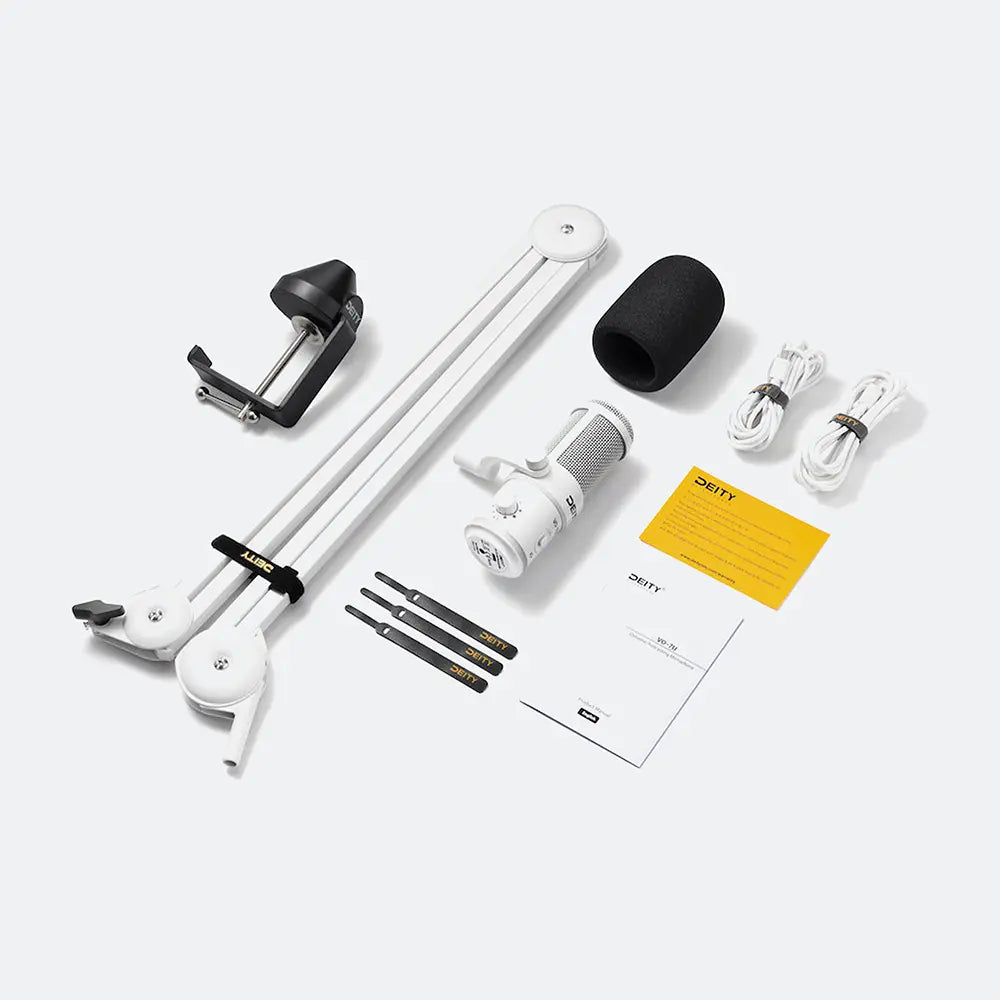 VO 7U Professional Podcast Recording Kit - White Edition USB Microphone for Streaming, Voice Overs & Home Studio | Perfect for Podcasters, Gamers & Content Creators