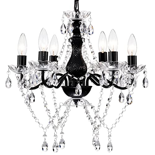 Black with Clear Acrylic Crystal