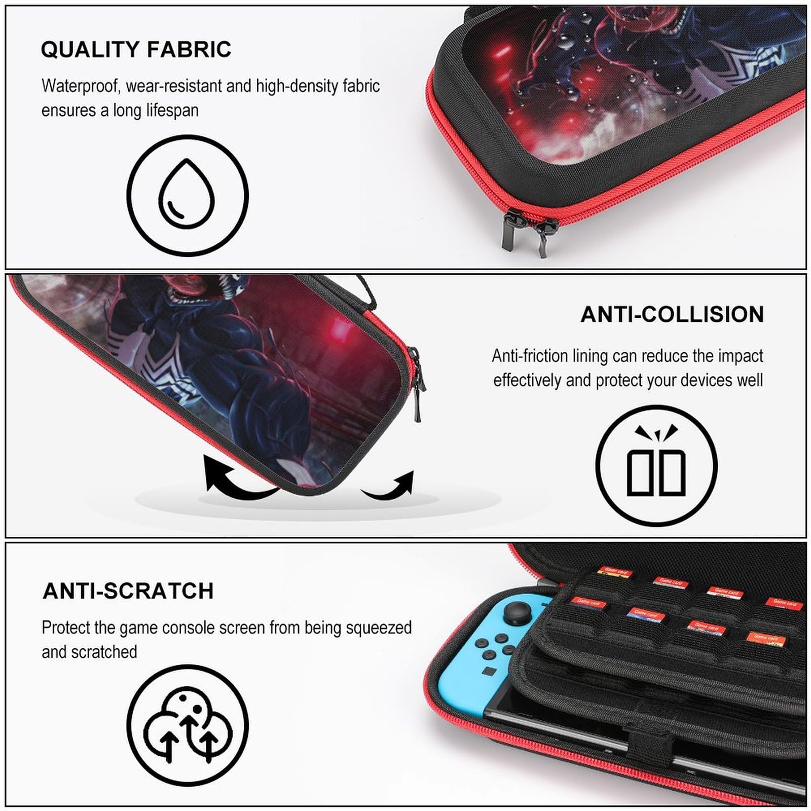 Bopanku Protective Travel Carrying Case for Nintendo Switch & Switch OLED - Durable Hard Shell Case for Console, Joy-Cons & Accessories - Perfect for Gaming on The Go, Travel & Storage