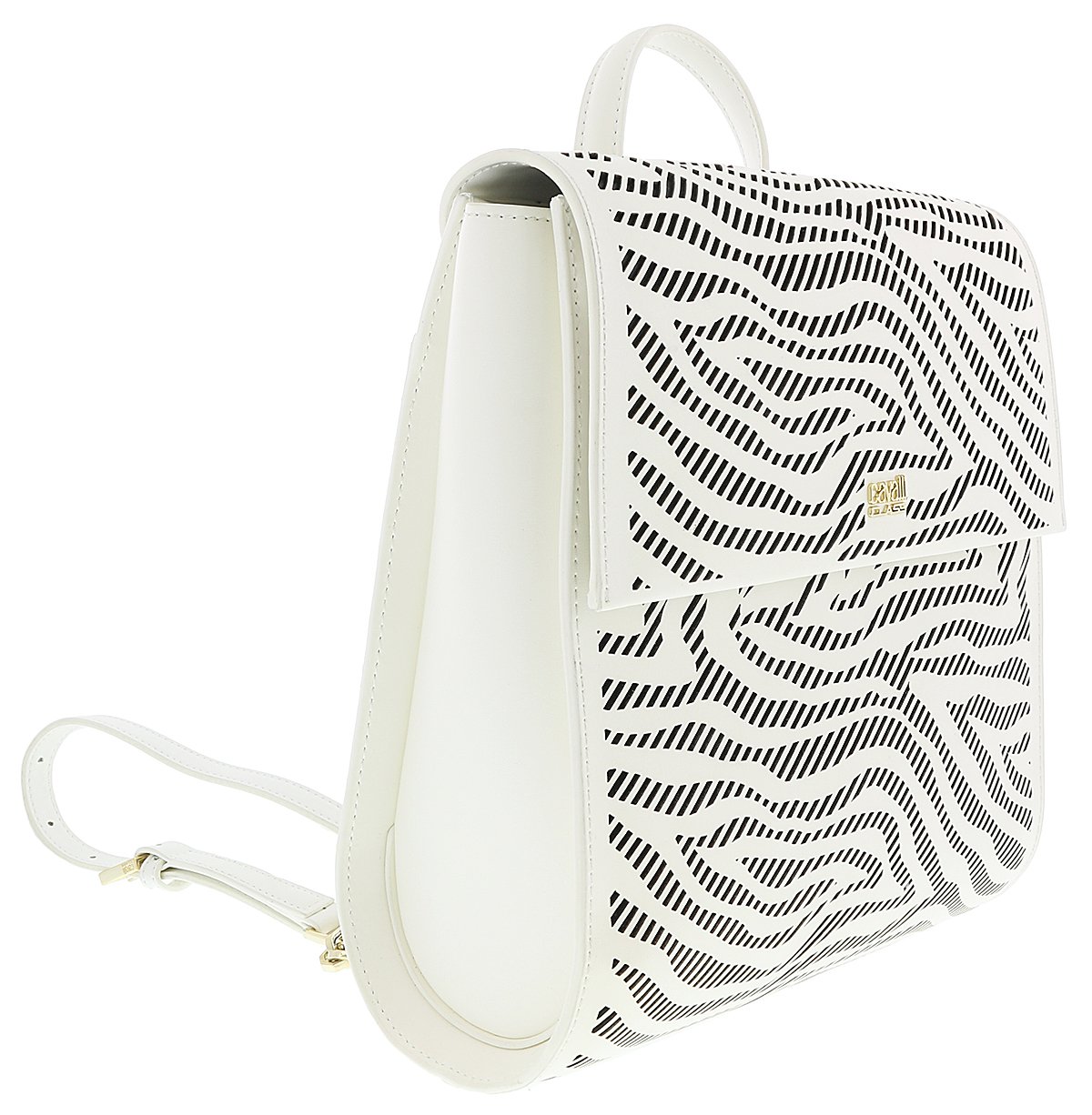 Roberto Cavalli GQLPA2 B20 White & Black Audrey 004 Women's Backpack - Stylish Designer Handbag for Work, Travel & Everyday Use
