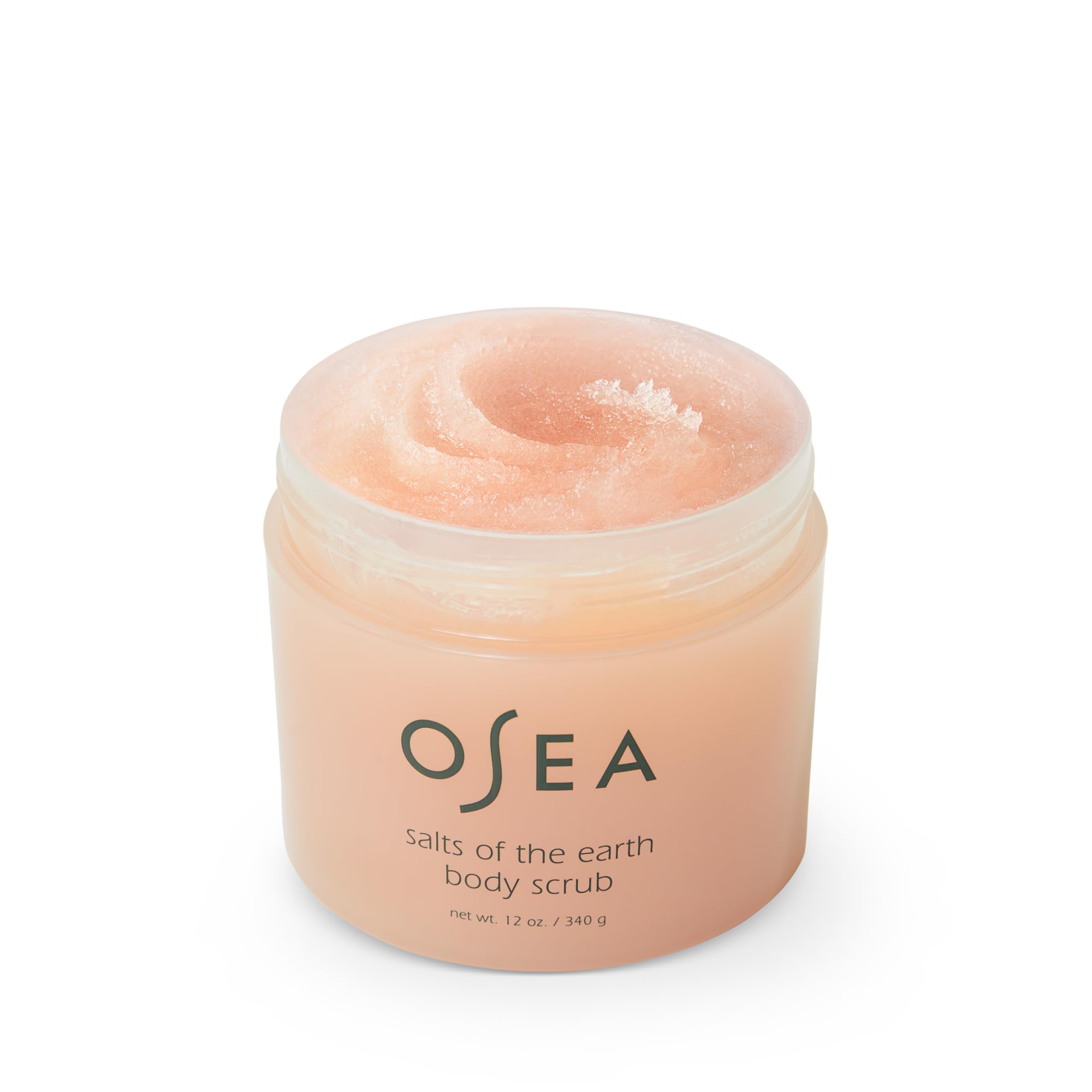 OSEA Salts of the Earth Body Scrub 12 oz - Pink Himalayan Salt Scrub for Gentle Exfoliation & Smooth Skin - Vegan & Clean Beauty Skincare - Perfect Spa Gift for Women & Men - Use for At-Home Spa Days, Dry Skin Treatment & Pre-Shave Exfoliation