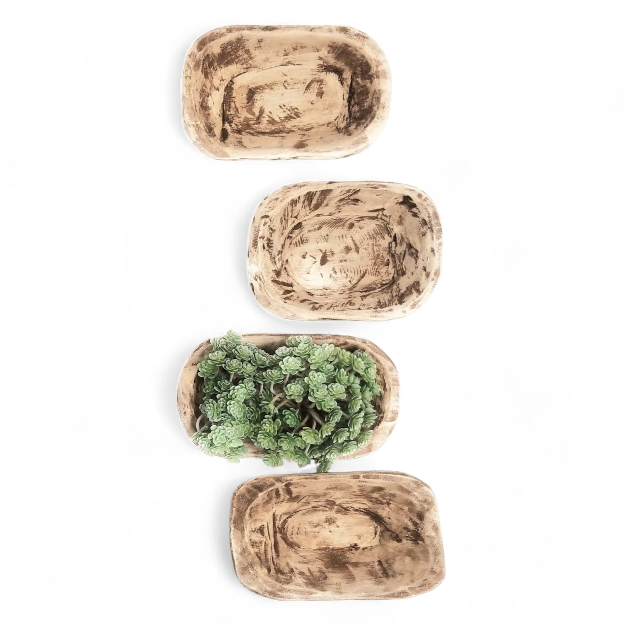 9-10 Inch Mini Dough Bowl | Small Wooden Decorative Bowl for Home Decor | Rustic Primitive Centerpiece for Tables, Shelves & Farmhouse Style