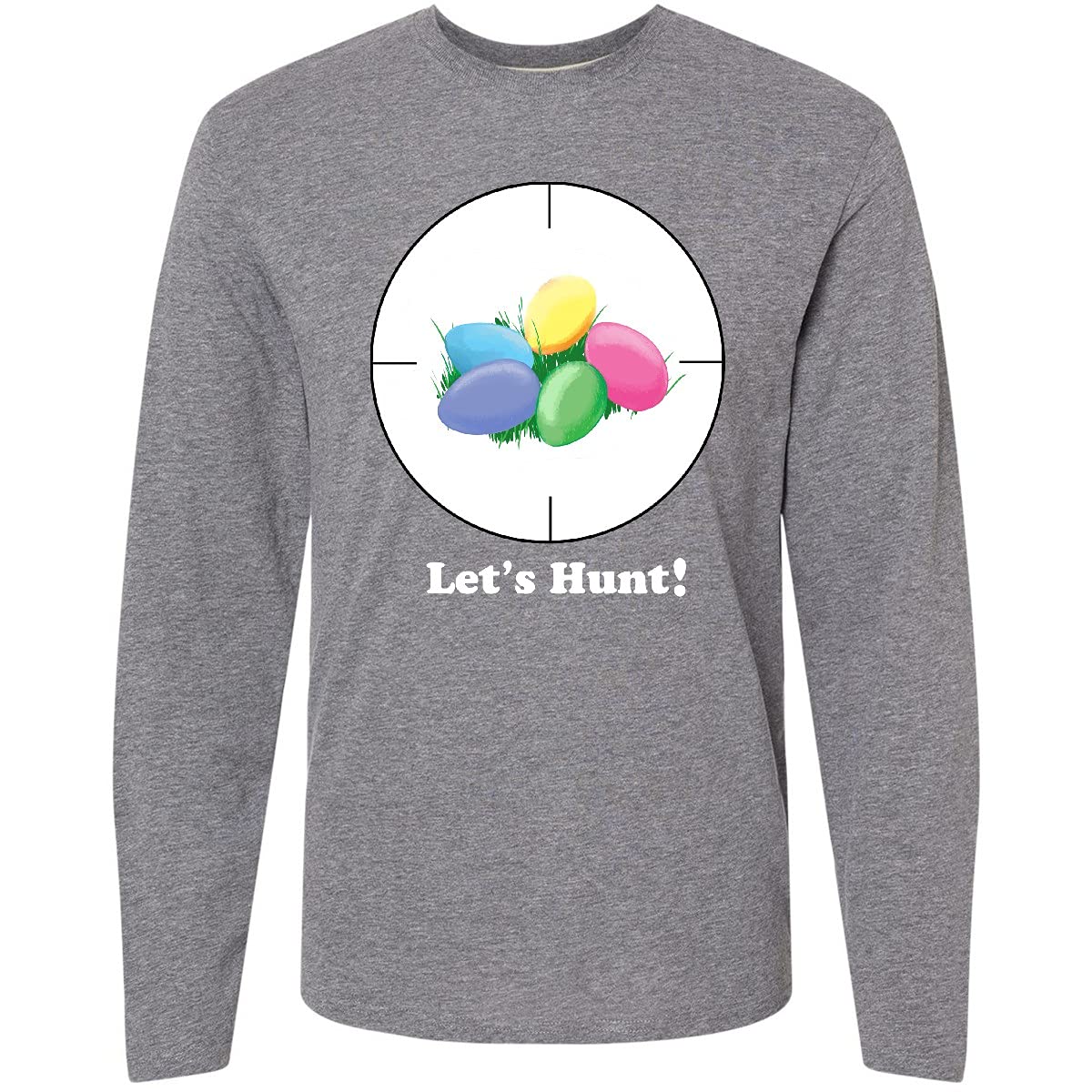 Inktastic Easter Egg Hunt 'Let's Hunt' Long Sleeve T-Shirt for Kids - Cute Easter Outfit for Egg Hunting & Spring Celebrations