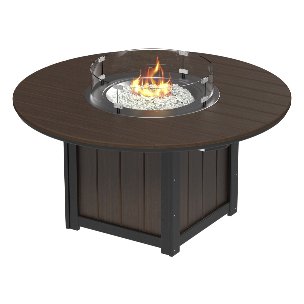LuxCraft Lumin 60-Inch Round Fire Table - Outdoor Propane Fire Pit for Patio, Backyard, and Poolside Gatherings
