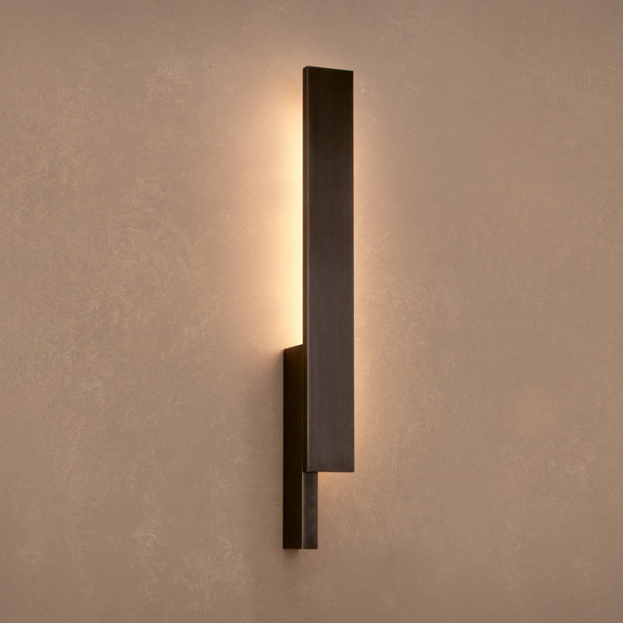 BEN TOVIM DESIGN Bloc Wall Sconce - Right Mount Blackened Patina Finish | Modern Wall Lighting for Living Room, Bedroom & Hallway