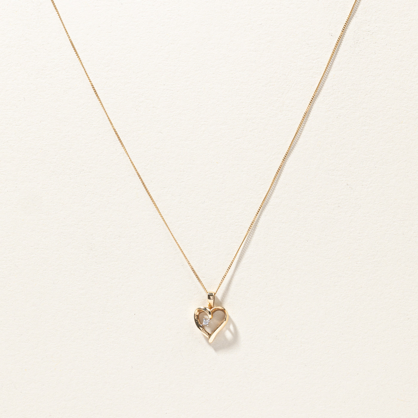 0.02ct Diamond Heart Pendant Necklace - 18K Gold Elegant Jewelry for Women | Perfect Gift for Valentine's Day, Anniversary & Special Occasions