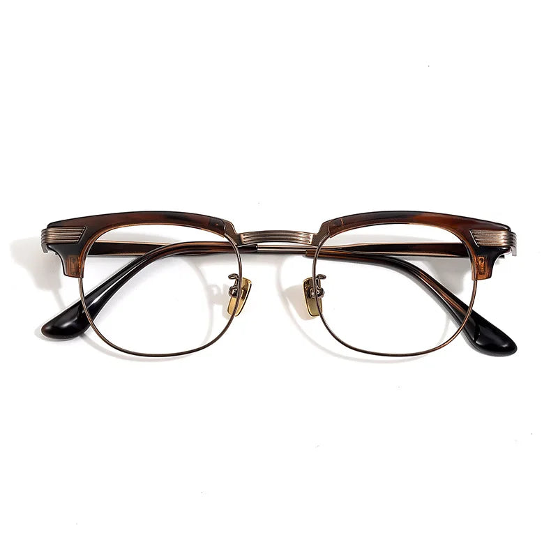Stylish Unisex Black Titanium Acetate Eyeglasses - Oval & Square Full Rim Frames (Model 42909) | Perfect for Work, Reading & Fashion Accessories