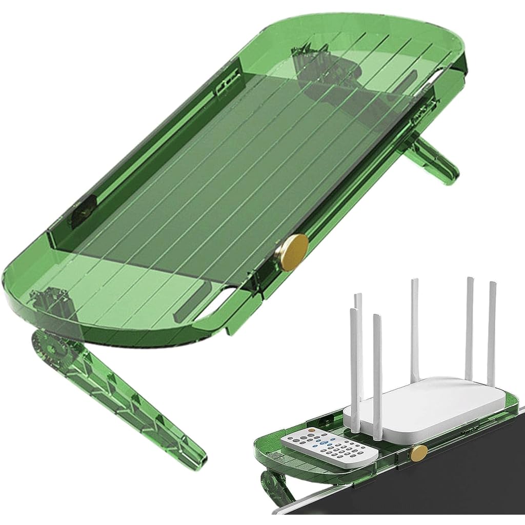 ABS Router Hider Box 2-Pack - No Punch Retractable Shielding Shelf for WiFi Router & TV Set-top Box | Home Office & Living Room Organization Solution