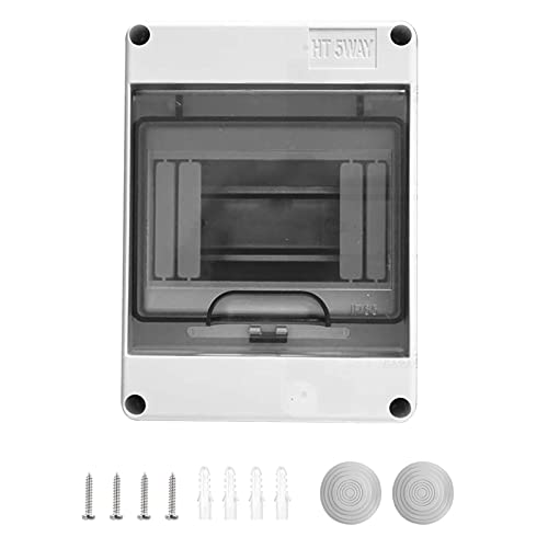 DIN Rail Power Distribution Box - IP65 Waterproof ABS Plastic Enclosure with Transparent Cover for Circuit Breaker Protection | Indoor Wall Mount Electrical Panel for Home & Industrial Use