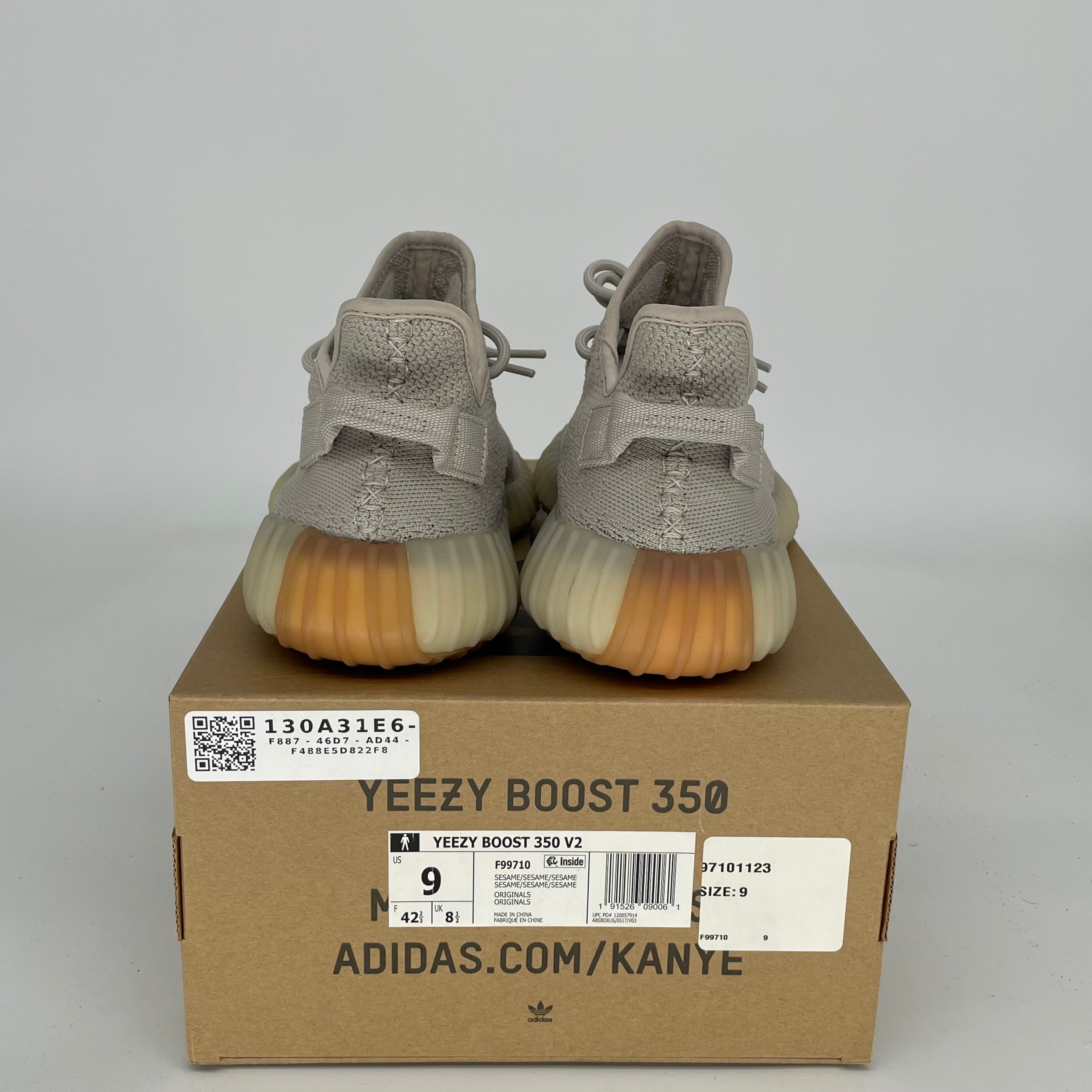 Adidas Yeezy Boost 350 V2 'Sesame' Sneakers - Men's Size 9 [Style Code F99710] | Comfortable Running Shoes & Casual Streetwear for Everyday Wear