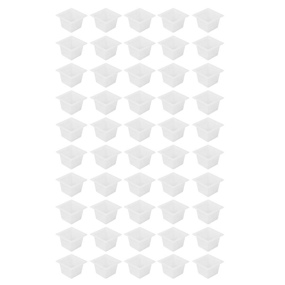 Oumefar Square Hydroponic Net Pots - 10 Pack White PP Plastic Soilless Plant Baskets for Greenhouse, Indoor Herb Garden & Hydroponic System | Perfect for Growing Flowers, Vegetables & Herbs
