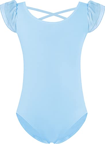 Double Layer Ruffle Sleeve-light Blue