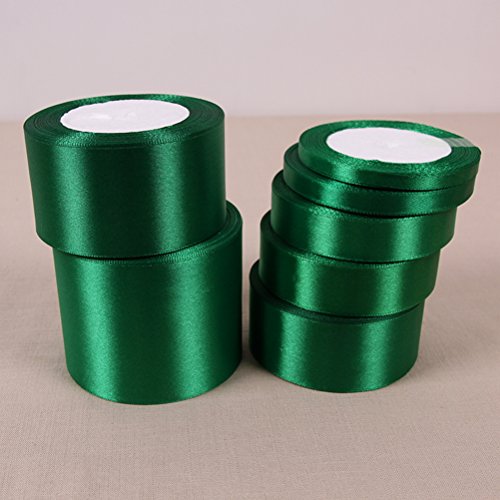 30mm Green Satin Ribbon - 22m Silk-Like Polyester Trim for Sewing, DIY Crafts, Gift Wrapping & Apparel Decoration | Perfect for Wedding Decor, Hair Bows, Scrapbooking & Fabric Embellishments