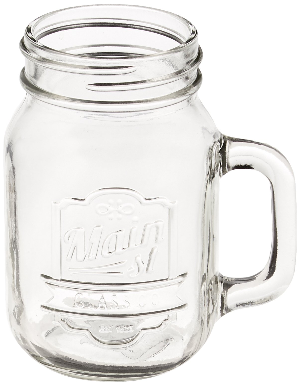 Style Setter Main Street Clear Glass Mugs with Handles (Set of 4) - Perfect for Coffee, Tea, Hot Chocolate & Home Decor