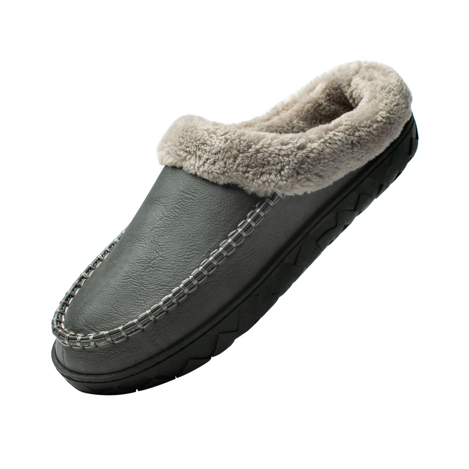 WOTTE Men's Moccasin Slippers - Soft Microsuede with Fleece Lining & Memory Foam - Comfortable House Shoes for Indoor/Outdoor Wear - Perfect for Home, Office, and Travel