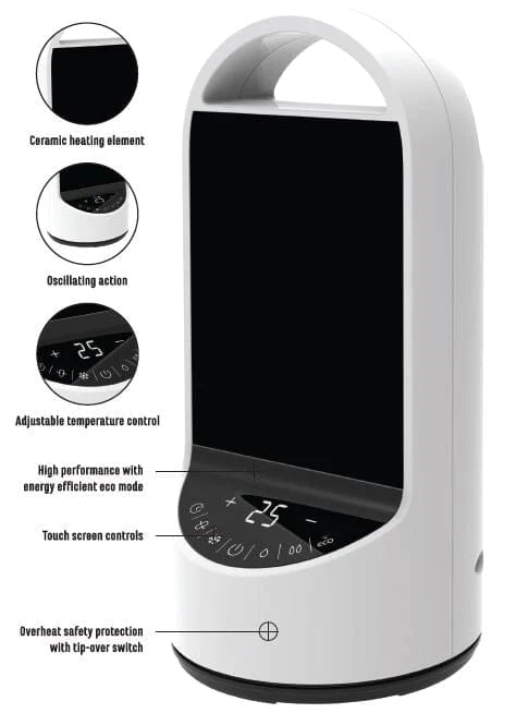 Sheffield Ceramic Digital Fan Heater - Portable Space Heater with Adjustable Thermostat, Quiet & Energy Efficient for Home, Office, Bedroom Use