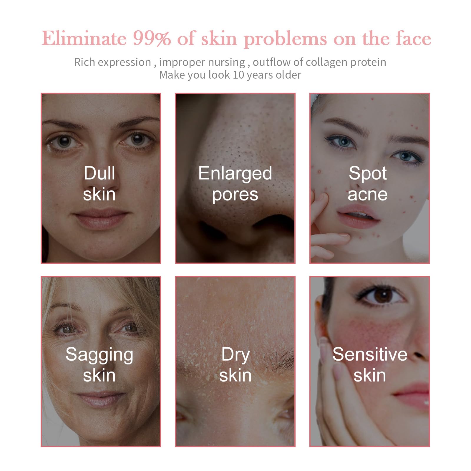 5 in 1 Anti-Aging Skin Care Set with 5% Collagen, 30% Vitamin C & Hyaluronic Acid - Facial Serum, Foaming Cleanser & Moisturizing Cream for Wrinkle Reduction & Brightening - Perfect for Daily Skincare Routine & Nighttime Regimen