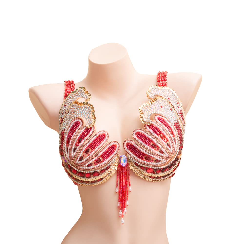 ROYAL SMEELA Women's Sequin Belly Dance Costume Set - Sparkling Belly Dance Bra & Belt Outfit for Performances, Halloween, Carnival & Parties