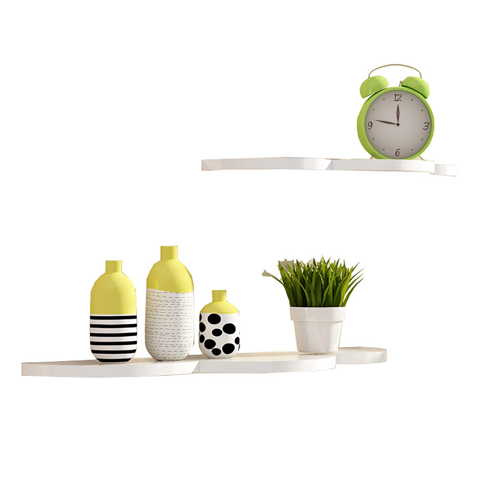 Set of 2 Cloud-Shaped Floating Wall Shelves - 10kg Load Capacity, Creative Display & Storage Shelf for Bathroom, Bedroom, Living Room, Kitchen & Office - Perfect for Organizing Books, Decor & Essentials